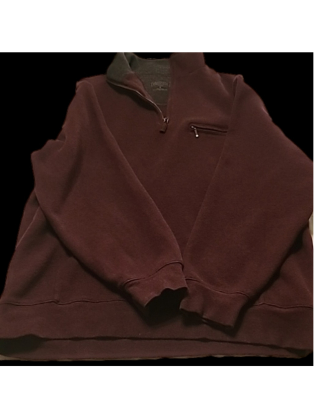 Pendleton 1/4 zippered NWT 100%cotton burgundy sz. Large.(#2492E)